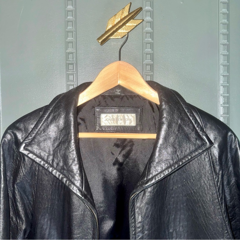 Jones New York l Genuine Leather Jacket l Black l Women's Size: Large - Picture 5 of 16